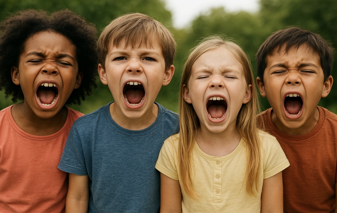 As crianças estão a gritar por dentro